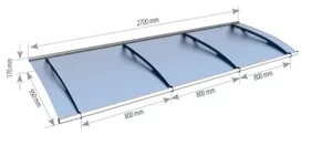 striešky LIGHTLINE L 270x90 rozmer striešky LIGHTLINE L 270x90 rozmer