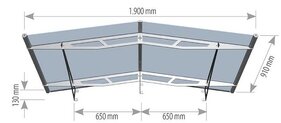 Striešky Lightline štítové 190x91