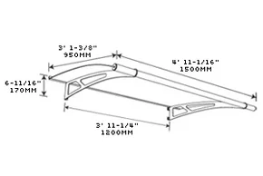 striešky nad dvere LIGHTLINE L 150 striešky nad dvere LIGHTLINE L 150
