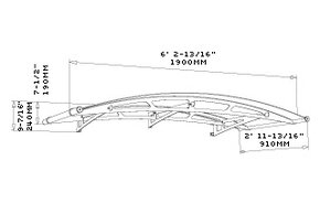 striešky nad dvere LIGHTLINE L 190